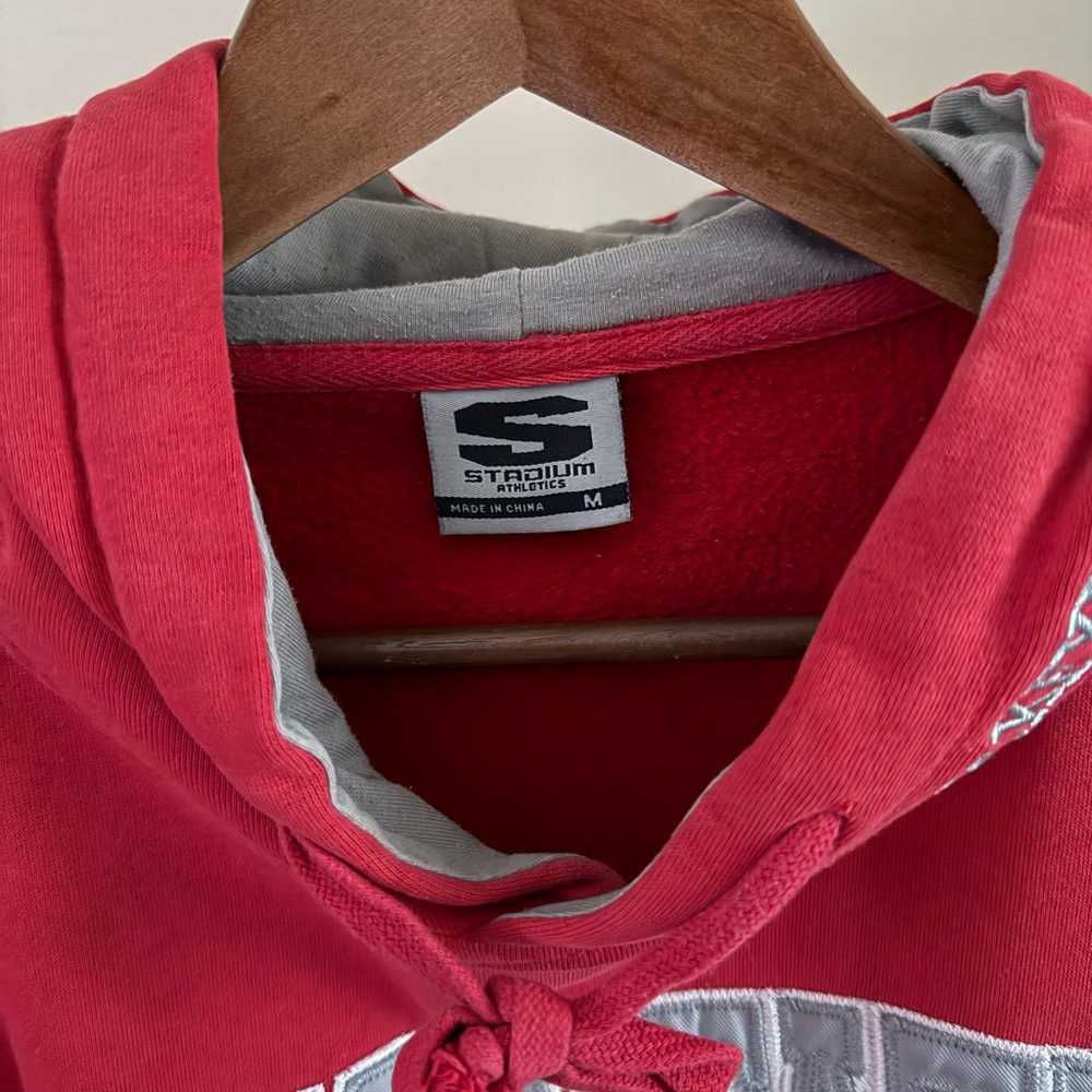 Vintage Y2K Ohio State Buckeyes Hoodie Red Embroidered Spellout M - Picture 3 of 5